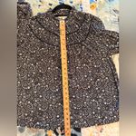 BODEN US10/UK14 Ruched Yoke Jersey Button Up Blouse Ditsy Black White Floral Size 10 Photo 11