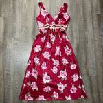 Vintage Y2k California‎ Dynasty Floral Rose Babydoll Maxi Slip Dress Womens Med Red Photo 4