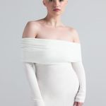 SKIMS Soft Lounge Off The Shoulder Mini Dress in Marble, Size X-Small Photo 1