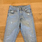 Levi's  Skinny Jeans Distressed 501's Size 24 Blue Photo 1