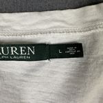 Lauren Ralph Lauren Shirt Womens Large White Button Henley 3/4 Sleeve Crochet Photo 3
