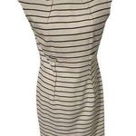 Calvin Klein | White & Black Striped Midi Career Work Office Midi Dress Size 6 Photo 0