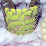 Vibrant Green and Gold Basket Photo 1