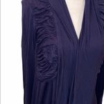 Philosophy  Navy Size Small Rouched Sides Open Front Long Line Cardigan. Photo 1