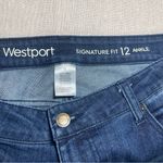 Westport | Dark Wash Embroidery Accented Signature Fit Ankle Jeans | Size 12 Photo 9