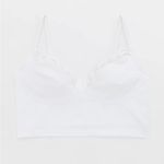 Aerie White Superchill Seamless Lace Trim Corset Tank Top Bralette - size XL Photo 7