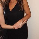 Lulus Lulu’s Black V Neck Dress with Lace Back and Slit Photo 0