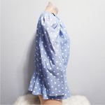 Vintage 80s Ultra Dress Polka Dots Blouse Elegant Top Blazer Baby Blue Pastel 14 Photo 1