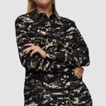 Topshop Camo Blouse Collared Split Hem NWT Photo 1