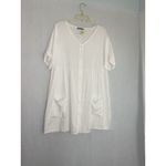 Loveu.Dear Medium White Shirt Dress‎ Coverup Button Pocket Oversized Photo 8
