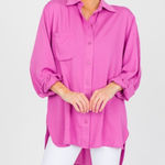 &merci &merci Oversized High Low Button Down Tunic Shirt Photo 0