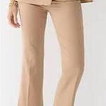 J.Crew Willa Cropped Flare Pants Italian Wool Khaki Wheat Size 12 Photo 0