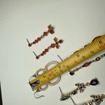 Rhinestone Dangle Drop Pierced Earrings Lot Of 4 Mix Some Bead Beaded Photo 2