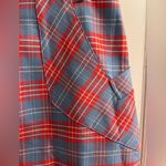 Brooks Brothers  British Embroidered Plaid Blue Red Pencil Skirt w Pockets 10R Photo 2