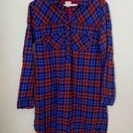 J.Crew Shirt Dress Red Blue Pockets Flannel Plaid Casual Comfy Trendy Neutral Photo 9