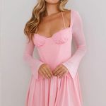Hello Molly Tip Toe Lace Mini Dress Pink Photo 1