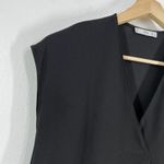 MNG‎ Basics Black Mini Dress Cap Sleeves V Photo 6