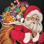 Hanes Vintage Santa Claus Christmas Her Way Womens Sz X Large Black Sweatshirt Photo 2