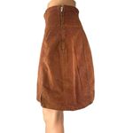Free People Brown Corduroy High Waist Slit Zipper Mini A-Line Skirt Size 12 Photo 1
