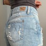 Guess High Waisted Denim Distressed Shorts Photo 1