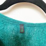 United Colors Of Benetton Benetton Green V-Neck Braid Cable Pattern Sweater Size Large Photo 4