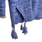 NWT Islefield Jenna Island Stitch Blue Marled Knit Tassel Sweater Size M Photo 4