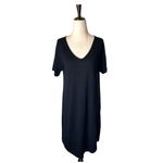 Rag and Bone  Jean Dress‎ Women Small Black Short Sleeve V Neck Tee Dress Mini Goth Photo 2