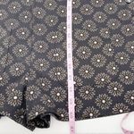 Earthbound Cotton Overall Shorts Romper Black Silver Gold Floral Size Medium Photo 10