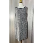 Ralph Lauren Lauren Tweed Knit Jacket Dress Set XL Black White Leather Trim Photo 4