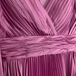 Mac Duggal  Long Sleeve Pleated Chiffon A-Line Gown in Lilac Size US 8 Photo 4