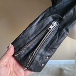 Black real leather moto jacket women’s US size small or 4 Photo 8
