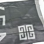 Givenchy Block Logo Silk & Wool Oblong Scarf Gray Charcoal NWT Photo 10