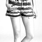 Current/Elliott Cut Off Boyfriend Shorts in gray stripe Photo 0