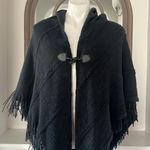 Charter Club  Raschel Knit Toggle Poncho Wrap in Black, One Size NWT Photo 7