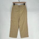 Boden Crop Linen Straight Wide Leg Trouser Tan Oatmeal Size 4 Photo 8