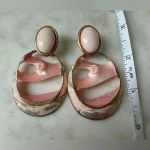 Vintage Dangle Long Pierced Rose Gold‎ Enamel Earrings Gold Photo 1