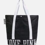 PINK - Victoria's Secret NIP Victoria Secret PINK Pure Black Washed Canvas Tote Bag Photo 0