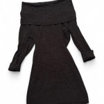 Connected Apparel Charcoal off shoulder knit sweater dress Size PS Photo 0