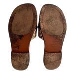 CELINE  Gold ‘Larins’ Criss Cross Python Embossed Leather Sandals, Size 38 Photo 6