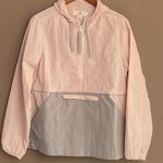 Thread‎ & Supply Color Block 1/4 Zip Hooded Wind Breaker in Pink Grey Size Small Photo 0