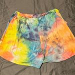 Honeyme  Athletic Shorts Pink and Yellow Vibrant Design Photo 1