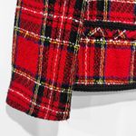 Petite Sophisticate Vintage 80s 90s Red Plaid Blazer Cropped Jacket Size 8 Photo 6