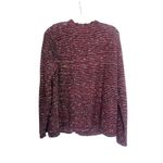 J.Jill Tweed Sweater Cardigan Size Large Burgundy Fringe Knit Blazer Career Red Photo 3