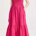 Anthropologie  o.p.t Tuscany Dress Size Medium Magenta Cotton Midi Photo 0