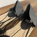 Eileen Fisher  Womens Lee Striped Canvas Espadrille Flat 9.5 Black White Ballet Photo 3