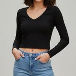 Bozzolo Women’s Long Sleeve Casual Crop Top Photo 1