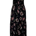 Free People Intimately  Black Floral ‘Garden Party’ Smocked Maxi Dress, Size M Photo 2