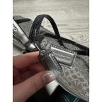 Coach Monogram Tote Bag Black Patent Leather Trim Silver & Purple Winter Fall Photo 2