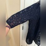 Shannon Ford New York Womens Lace Open Front Drape Cardigan Plus Size 3X Blue Photo 2