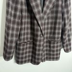 NWOT Sag Harbor Houndstooth Plaid Wool Blend Blazer Burgundy Black Size 18 Red Photo 5